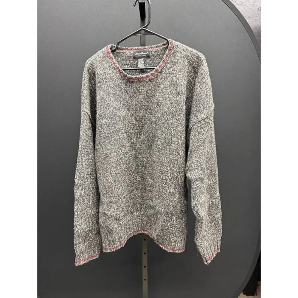 Eddie Bauer Heather Grey Wool Blend Sweater